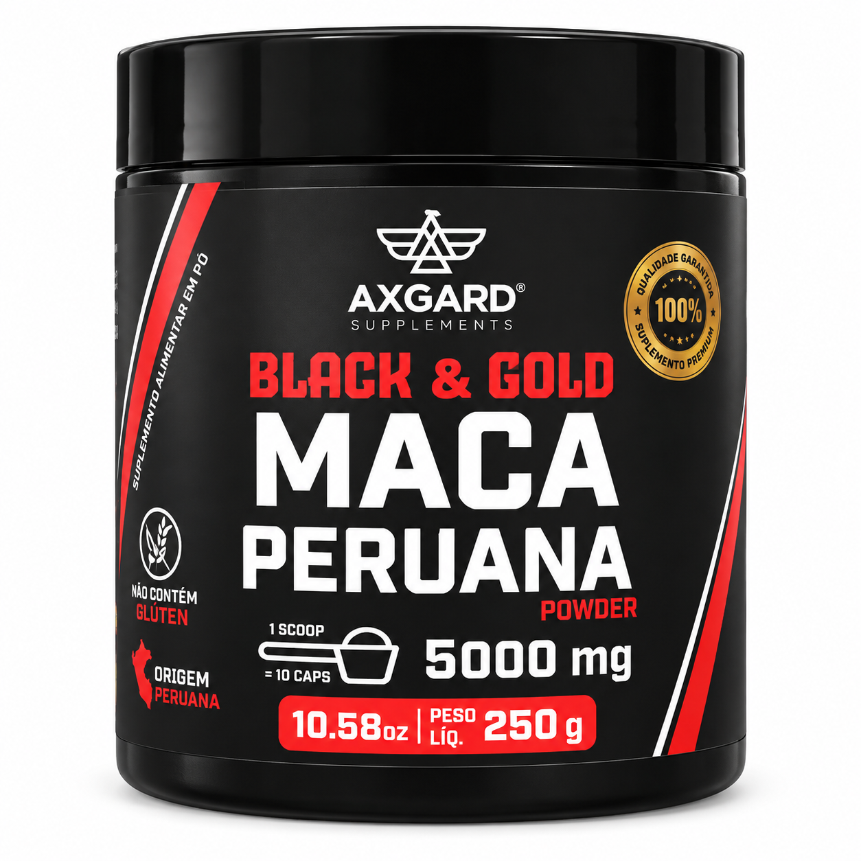 Maca peruana 5000mg po fundo branco
